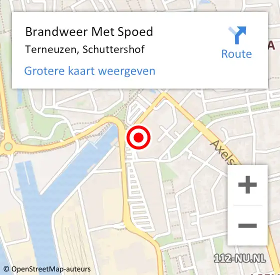 Locatie op kaart van de 112 melding: Brandweer Met Spoed Naar Terneuzen, Schuttershof op 19 augustus 2021 03:50