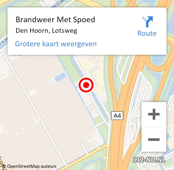 Locatie op kaart van de 112 melding: Brandweer Met Spoed Naar Den Hoorn, Lotsweg op 19 augustus 2021 04:33