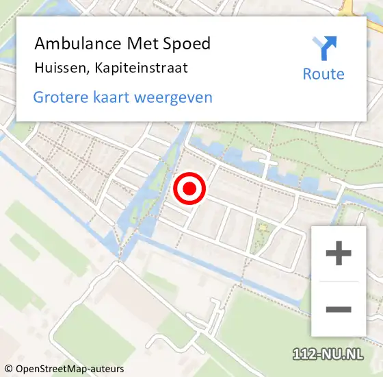 Locatie op kaart van de 112 melding: Ambulance Met Spoed Naar Huissen, Kapiteinstraat op 19 augustus 2021 08:58