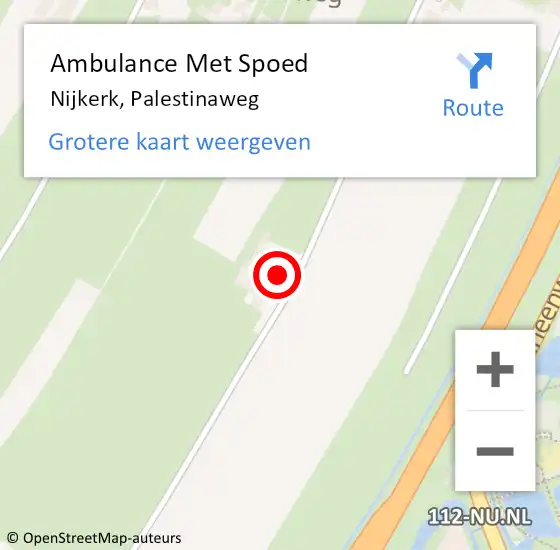 Locatie op kaart van de 112 melding: Ambulance Met Spoed Naar Nijkerk, Palestinaweg op 19 augustus 2021 08:58