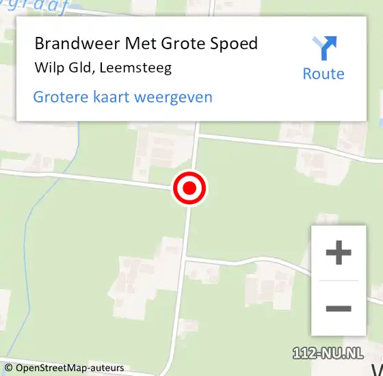 Locatie op kaart van de 112 melding: Brandweer Met Grote Spoed Naar Wilp Gld, Leemsteeg op 5 oktober 2013 16:43