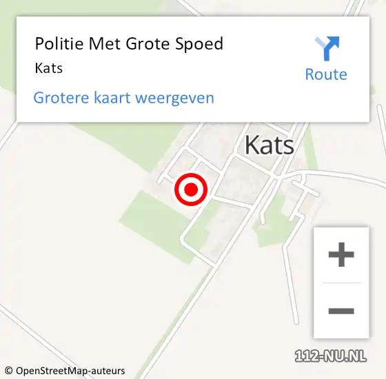 Locatie op kaart van de 112 melding: Politie Met Grote Spoed Naar Kats op 19 augustus 2021 11:49