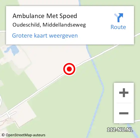 Locatie op kaart van de 112 melding: Ambulance Met Spoed Naar Oudeschild, Middellandseweg op 19 augustus 2021 13:26