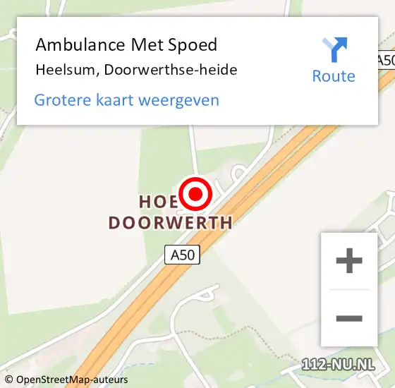 Locatie op kaart van de 112 melding: Ambulance Met Spoed Naar Heelsum, Doorwerthse-heide op 19 augustus 2021 14:07