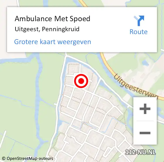 Locatie op kaart van de 112 melding: Ambulance Met Spoed Naar Uitgeest, Penningkruid op 19 augustus 2021 14:34