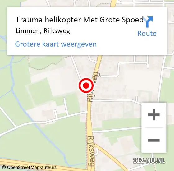 Locatie op kaart van de 112 melding: Trauma helikopter Met Grote Spoed Naar Limmen, Rijksweg op 19 augustus 2021 15:00