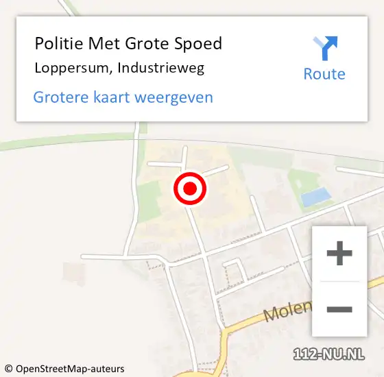 Locatie op kaart van de 112 melding: Politie Met Grote Spoed Naar Loppersum, Industrieweg op 19 augustus 2021 16:10