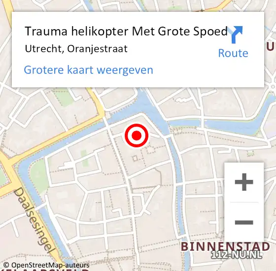 Locatie op kaart van de 112 melding: Trauma helikopter Met Grote Spoed Naar Utrecht, Oranjestraat op 19 augustus 2021 16:33