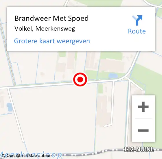 Locatie op kaart van de 112 melding: Brandweer Met Spoed Naar Volkel, Meerkensweg op 19 augustus 2021 17:07