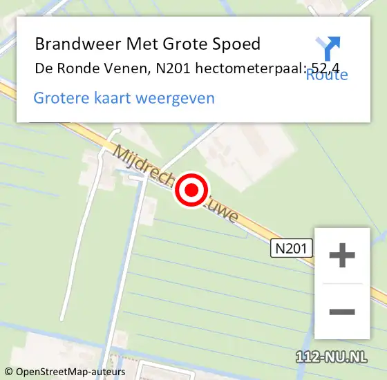 Locatie op kaart van de 112 melding: Brandweer Met Grote Spoed Naar De Ronde Venen, N201 hectometerpaal: 52,4 op 19 augustus 2021 17:30