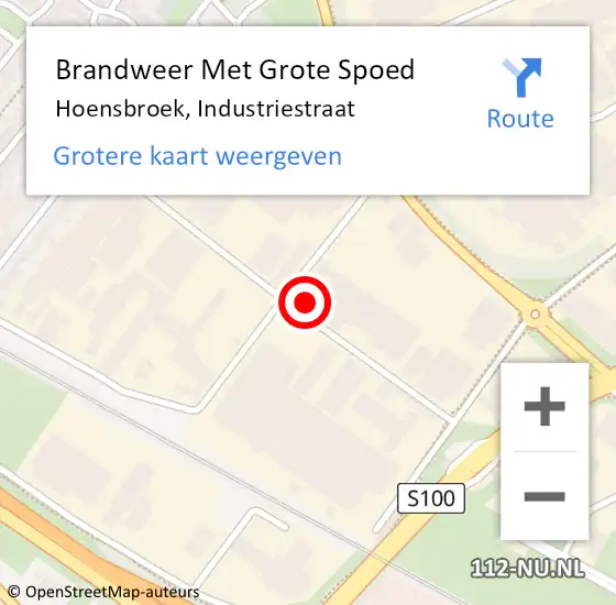 Locatie op kaart van de 112 melding: Brandweer Met Grote Spoed Naar Hoensbroek, Industriestraat op 19 augustus 2021 17:56