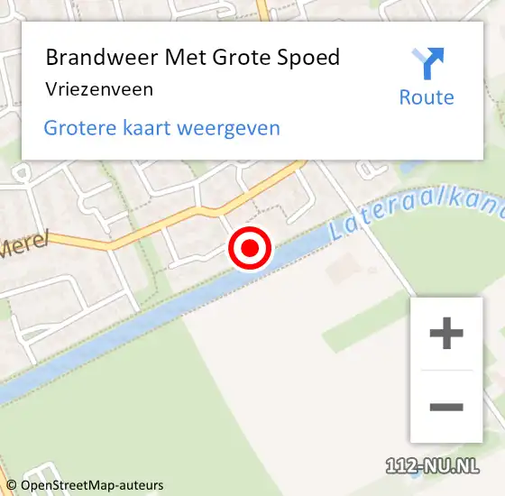 Locatie op kaart van de 112 melding: Brandweer Met Grote Spoed Naar Vriezenveen op 19 augustus 2021 18:37