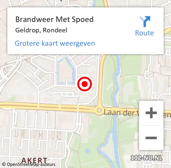 Locatie op kaart van de 112 melding: Brandweer Met Spoed Naar Geldrop, Rondeel op 19 augustus 2021 19:25