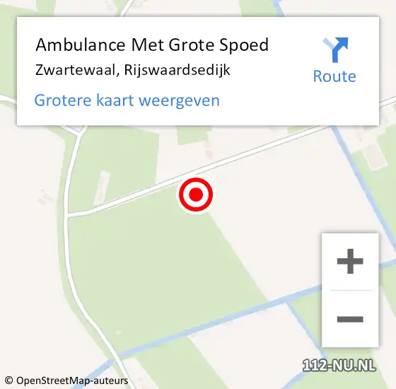 Locatie op kaart van de 112 melding: Ambulance Met Grote Spoed Naar Zwartewaal, Rijswaardsedijk op 19 augustus 2021 20:08