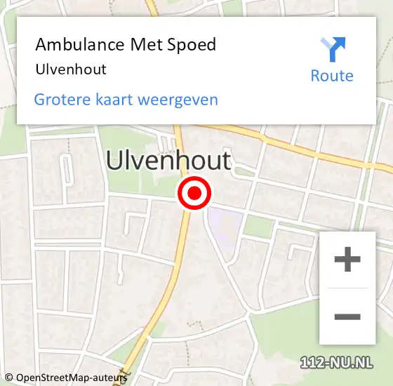 Locatie op kaart van de 112 melding: Ambulance Met Spoed Naar Ulvenhout op 19 augustus 2021 21:42