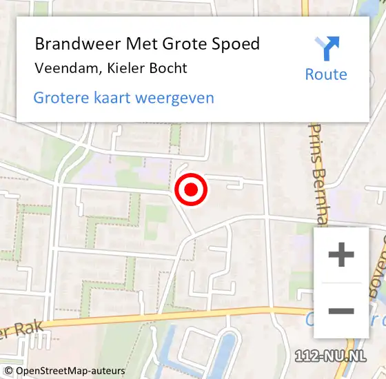 Locatie op kaart van de 112 melding: Brandweer Met Grote Spoed Naar Veendam, Kieler Bocht op 19 augustus 2021 21:43