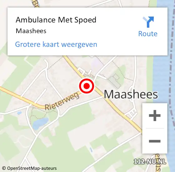 Locatie op kaart van de 112 melding: Ambulance Met Spoed Naar Maashees op 19 augustus 2021 21:58