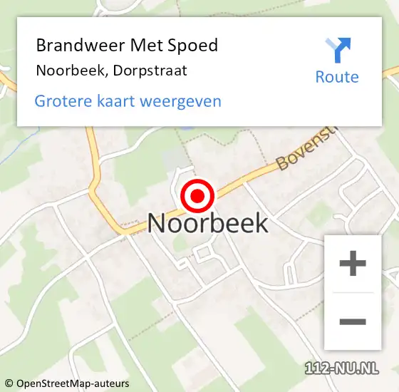 Locatie op kaart van de 112 melding: Brandweer Met Spoed Naar Noorbeek, Dorpstraat op 19 augustus 2021 22:06