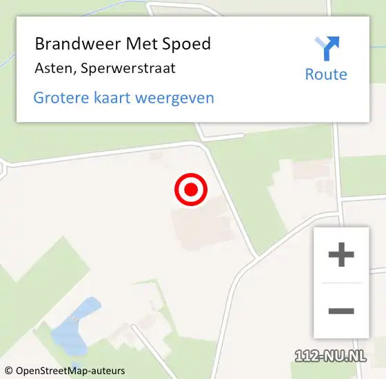 Locatie op kaart van de 112 melding: Brandweer Met Spoed Naar Asten, Sperwerstraat op 19 augustus 2021 22:26