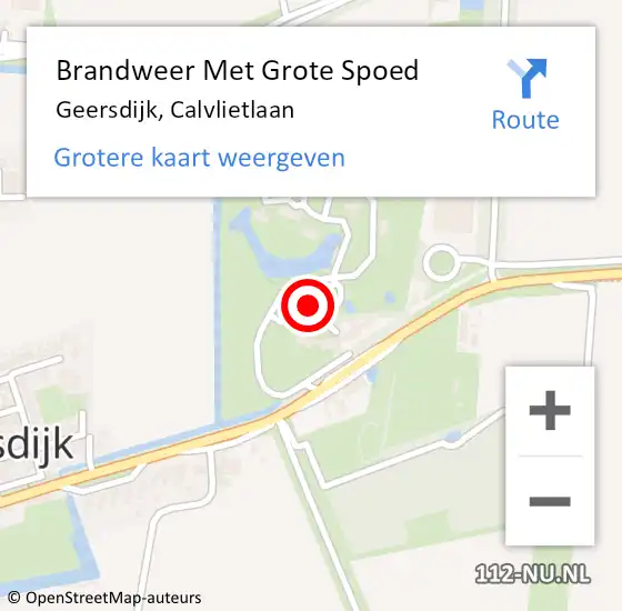 Locatie op kaart van de 112 melding: Brandweer Met Grote Spoed Naar Geersdijk, Calvlietlaan op 20 augustus 2021 00:23