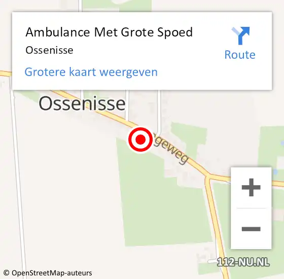 Locatie op kaart van de 112 melding: Ambulance Met Grote Spoed Naar Ossenisse op 20 augustus 2021 03:52