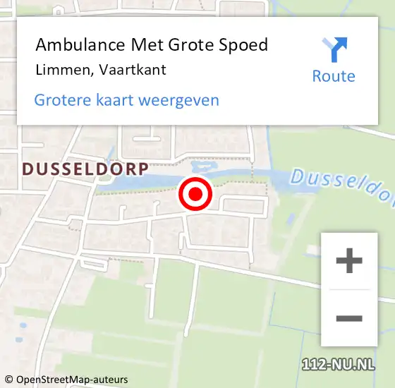 Locatie op kaart van de 112 melding: Ambulance Met Grote Spoed Naar Limmen, Vaartkant op 20 augustus 2021 05:11