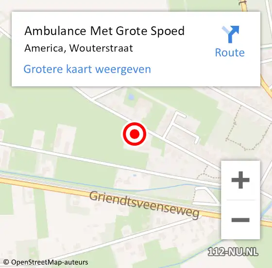 Locatie op kaart van de 112 melding: Ambulance Met Grote Spoed Naar America, Wouterstraat op 20 juni 2014 10:00