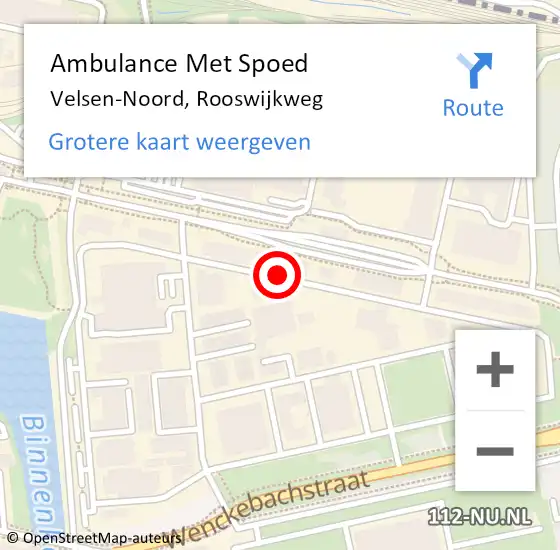 Locatie op kaart van de 112 melding: Ambulance Met Spoed Naar Velsen-Noord, Rooswijkweg op 20 augustus 2021 09:26