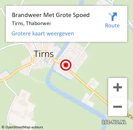 Locatie op kaart van de 112 melding: Brandweer Met Grote Spoed Naar Tirns, Thaborwei op 20 augustus 2021 10:49