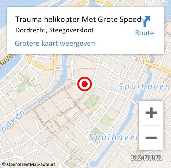 Locatie op kaart van de 112 melding: Trauma helikopter Met Grote Spoed Naar Dordrecht, Steegoversloot op 20 augustus 2021 11:20