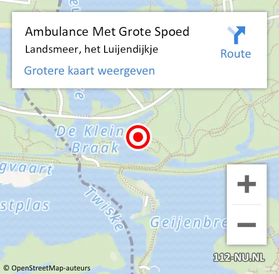 Locatie op kaart van de 112 melding: Ambulance Met Grote Spoed Naar Landsmeer, het Luijendijkje op 20 augustus 2021 11:37