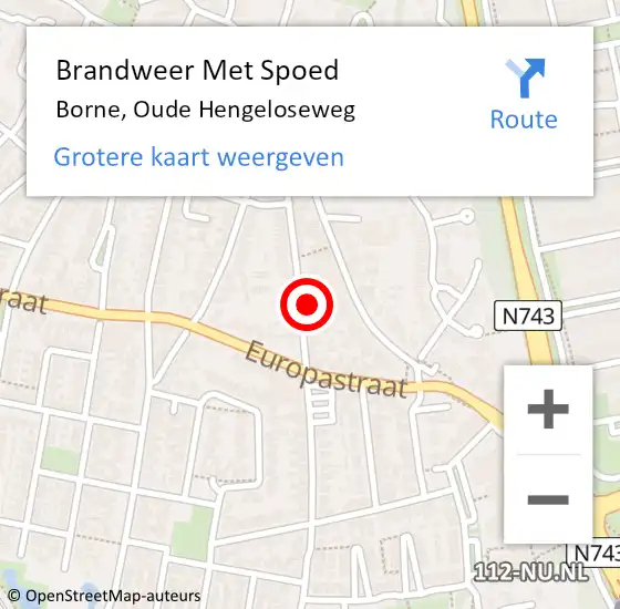 Locatie op kaart van de 112 melding: Brandweer Met Spoed Naar Borne, Oude Hengeloseweg op 20 augustus 2021 11:42