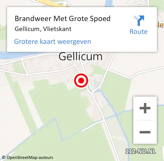 Locatie op kaart van de 112 melding: Brandweer Met Grote Spoed Naar Gellicum, Vlietskant op 20 augustus 2021 11:54