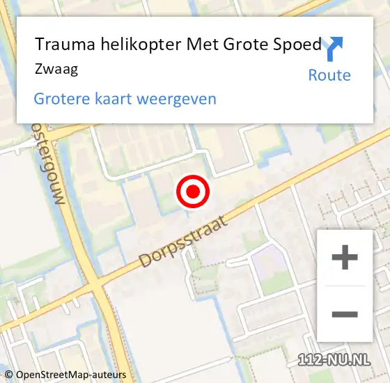 Locatie op kaart van de 112 melding: Trauma helikopter Met Grote Spoed Naar Zwaag op 20 augustus 2021 12:44