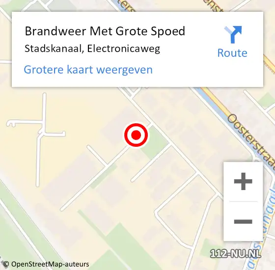 Locatie op kaart van de 112 melding: Brandweer Met Grote Spoed Naar Stadskanaal, Electronicaweg op 20 augustus 2021 13:42