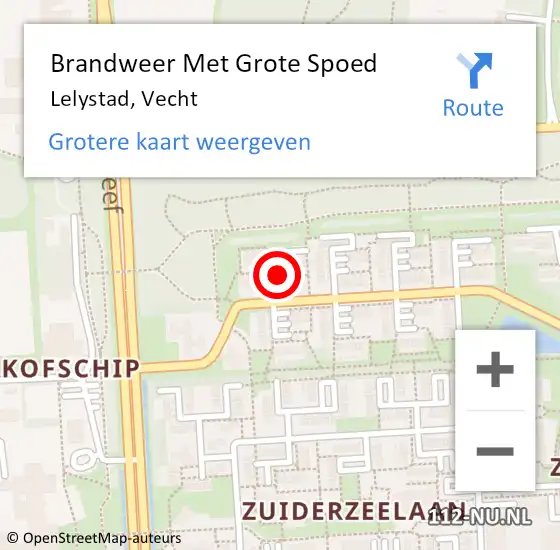 Locatie op kaart van de 112 melding: Brandweer Met Grote Spoed Naar Lelystad, Vecht op 20 augustus 2021 14:14