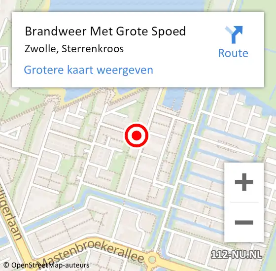 Locatie op kaart van de 112 melding: Brandweer Met Grote Spoed Naar Zwolle, Sterrenkroos op 20 augustus 2021 14:31