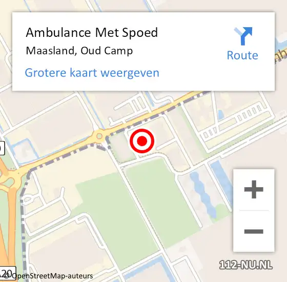 Locatie op kaart van de 112 melding: Ambulance Met Spoed Naar Maasland, Oud Camp op 20 augustus 2021 14:41