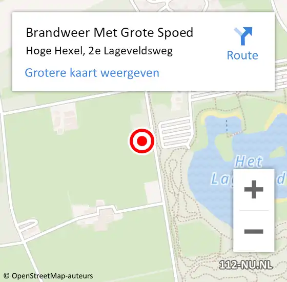 Locatie op kaart van de 112 melding: Brandweer Met Grote Spoed Naar Hoge Hexel, 2e Lageveldsweg op 20 augustus 2021 14:48