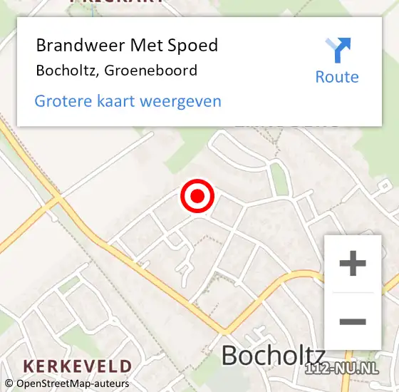 Locatie op kaart van de 112 melding: Brandweer Met Spoed Naar Bocholtz, Groeneboord op 20 augustus 2021 14:48