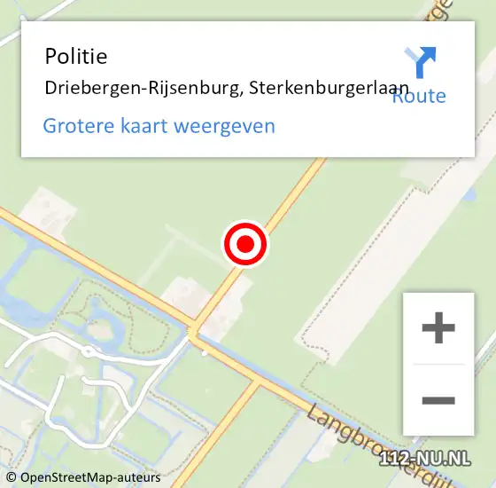 Locatie op kaart van de 112 melding: Politie Driebergen-Rijsenburg, Sterkenburgerlaan op 20 augustus 2021 15:06