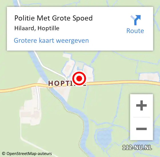 Locatie op kaart van de 112 melding: Politie Met Grote Spoed Naar Hilaard, Hoptille op 20 augustus 2021 15:17