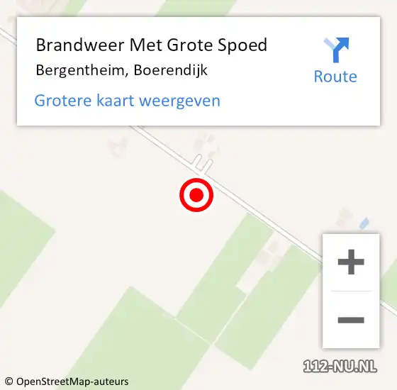 Locatie op kaart van de 112 melding: Brandweer Met Grote Spoed Naar Bergentheim, Boerendijk op 20 augustus 2021 15:30