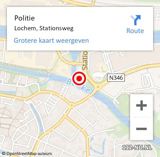Locatie op kaart van de 112 melding: Politie Lochem, Stationsweg op 20 augustus 2021 15:55