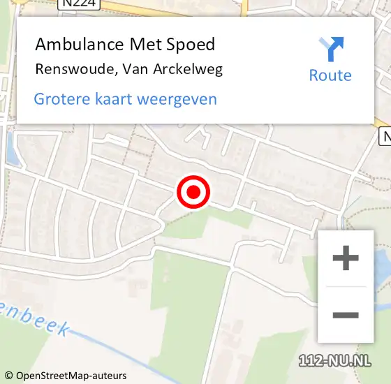 Locatie op kaart van de 112 melding: Ambulance Met Spoed Naar Renswoude, Van Arckelweg op 20 juni 2014 10:41