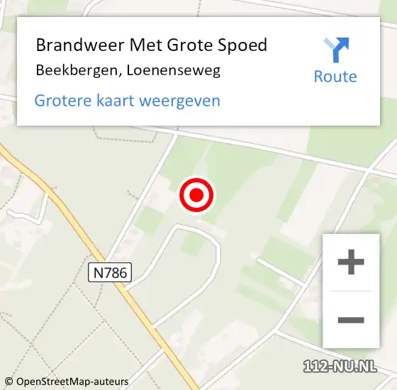 Locatie op kaart van de 112 melding: Brandweer Met Grote Spoed Naar Beekbergen, Loenenseweg op 20 augustus 2021 16:41