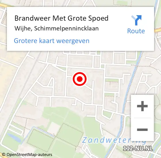 Locatie op kaart van de 112 melding: Brandweer Met Grote Spoed Naar Wijhe, Schimmelpennincklaan op 20 augustus 2021 16:55