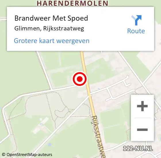 Locatie op kaart van de 112 melding: Brandweer Met Spoed Naar Glimmen, Rijksstraatweg op 20 augustus 2021 16:59