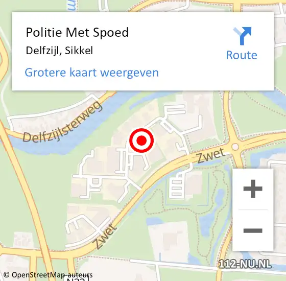 Locatie op kaart van de 112 melding: Politie Met Spoed Naar Delfzijl, Sikkel op 20 augustus 2021 17:17