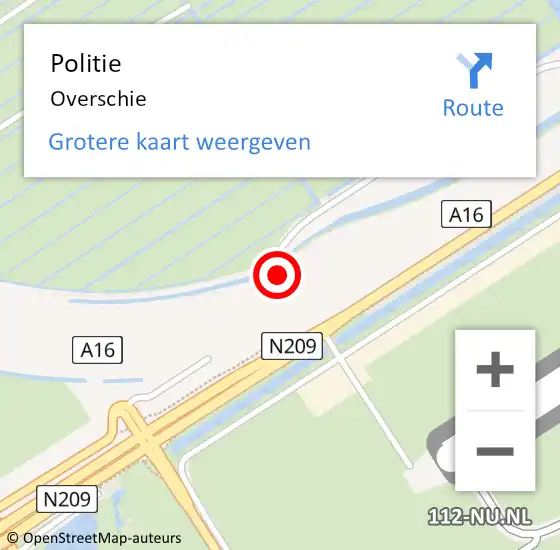 Locatie op kaart van de 112 melding: Politie Overschie op 20 augustus 2021 17:48